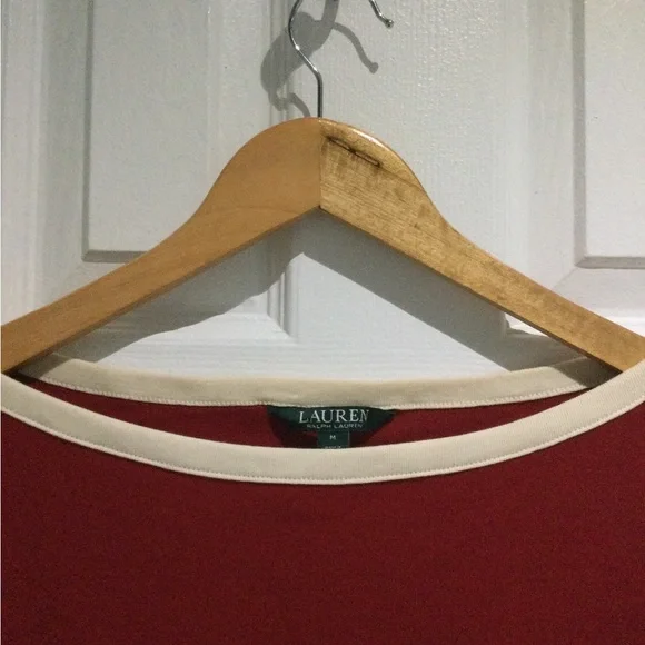 Lauren Ralph Lauren Women’s Red and Cream Long Sleeve Top - Picture 4 of 7